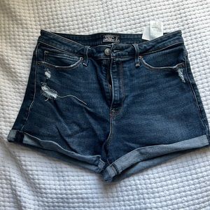 A&F Dark Wash Denim High Rise Shorts